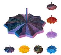 3D Printed Expanded Sensory Fidget Star, 3D Fidget Star 3 Sizes Multiple Colors, Spinny Silent Fractal Fidgets Hexagon Toy with Handle for Office Desk Adult Stress Relief(Red-blue,L)