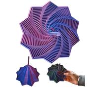 3D Printed Expanded Sensory Fidget Star, 3D Printed Star Shaped Fidget Toy with Handle, Fractal Fidget Hexagon, Colorful Whirling Spiral Design Stress Relief Toy for Kids & Adults (Q)