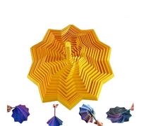 3D Printed Expanded Sensory Fidget Star -4.3x4.3x1.96in Stress-Relieving Rotating Tower Design, for Office Desks Stress-Relief Gifts (Gold)