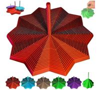 3D Printed Expanded Sensory Fidget Star,Colorful Fractal Fidget Hexagon with Handle Fractal Hexagon for Adults,Honeycomb Whirling Spiral Design (Red,L)