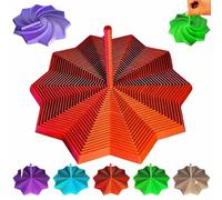 3D-Printed Expanded Sensory Fidget Star,Colorful Fractal Fidget Hexagon with Handle,Whirling Spiral Design Fidget Star,Honeycomb Stress Relief Sensory Perfect for Holiday,Christmas(Red,3.54in)