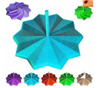 3D-Printed Expanded Sensory Fidget Star,Colorful Fractal Fidget Hexagon with Handle,Whirling Spiral Design Fidget Star,Honeycomb Stress Relief Sensory Perfect for Holiday,Christmas(Blue,3.54in)