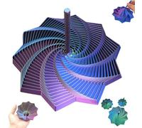 3D Printed Expanded Sensory Fidget Star, Colorful Fractal Fidget Hexagon with Handle, Whirling Spiral Design for Adults, Perfect for Holiday, Christmas, Birthday Gifts(E#,Small)