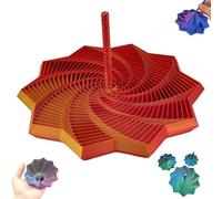 3D Printed Expanded Sensory Fidget Star, Colorful Fractal Fidget Hexagon with Handle, Whirling Spiral Design for Adults, Perfect for Holiday, Christmas, Birthday Gifts (E, M)