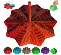 3D Printed Expanded Sensory Fidget Star, Expandable Fractal Fidget Hexagon with Handle, Honeycomb Whirling Spiral Design, Fractal Hexagon for Adults Family Friends Stress Relief Toys (Red, 4.72in)