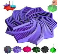 3D Printed Expanded Sensory Fidget Star, Expandable Fractal Fidget Hexagon with Handle, Honeycomb Whirling Spiral Design, Fractal Hexagon for Office Desktop, for Adults(Purple,6.89in)