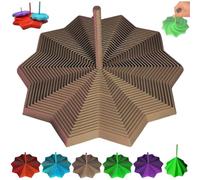 3D Printed Expanded Sensory Fidget Star, Expandable Fractal Fidget Hexagon with Handle, Honeycomb Whirling Spiral Design, Fractal Hexagon for Adults Family Friends Stress Relief Toys (Brown, 4.72in)