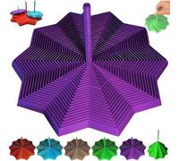 3D Printed Expanded Sensory Fidget Star, Expandable Fractal Fidget Hexagon with Handle, Honeycomb Whirling Spiral Design, Stress Relief Sensory Whirling Spiral for Office (Purple, S-8.8*8.4*7.5cm)