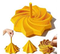 3D Printed Expanded Sensory Fidget Star, Expanded Sensory Fidget Star with Handle , Visually Captivating and Satisfyingly Noisy (Gold)