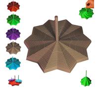 3D-Printed Expanded Sensory Fidget Star, Fractal Fidget Hexagon with Handle, Colorful 3D Printed Toy, Whirling Spiral Design, For Adults, Perfect, Holiday, Halloween, Christmas, Birthday Gifts(Brown,3