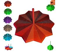 3D-Printed Expanded Sensory Fidget Star, Fractal Fidget Hexagon with Handle, Colorful 3D Printed Toy, Whirling Spiral Design, For Adults, Perfect, Holiday, Halloween, Christmas, Birthday Gifts(Red+Blu