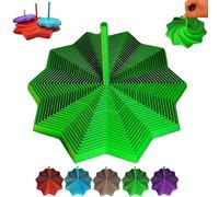 3D Printed Expanded Sensory Fidget Star - Fractal Hexagon Honeycomb Design with Handle, Colorful Spiral Spinner for Adults Stress Relief, Halloween (Green,9cm)