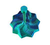 3D Printed Expanded Sensory Fidget Star, Fractal Sensory Fidget Star Spiral Honeycomb Hexagon with Handle,Stress Relief Toy(8.5cm-Blue Rreen)