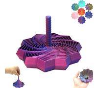 3D Printed Expanded Sensory Fidget Star, Honeycomb Spiral Fractal Fidget Hexagon,for Adults, Perfect For Holiday, Christmas, Birthday Gifts(Red-blue,M)