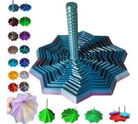 3D Printed Expanded Sensory Fidget Star, Printer Sensory Fidgets with Handle for Adults, Fractal Fidget Hexagon Toys, Colorful Whirling Spiral Design, Office Classroom Anxiety Relief Tool(#N,3.54in)