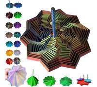 3D Printed Expanded Sensory Fidget Star, Printer Sensory Fidgets with Handle for Adults, Fractal Fidget Hexagon Toys, Colorful Whirling Spiral Design, Office Classroom Anxiety Relief Tool(#J,3.54in)