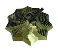 3D Printed Expanded Sensory Fidget Star - Sensory Fidget Star with Handle, Colorful Whirling Spiral Design, Stress Relief Desk Toy for Office & Home (Black Gold,Small)