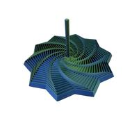 3D Printed Expanded Sensory Fidget Star, Spiral Honeycomb Hexagon Stress Relief Fidget Toy with Handle, Vertical Silky Design, Push Play Spinner, Christmas Birthday Gifts for Adults (Green, 17cm)