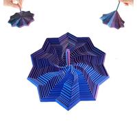 3D Printed Expanded Sensory Fidget Star,Stress-Relief Spinning Tower Toy with Handles,Whirling Spiral Design for ADHD & Anxiety Relief,Sensory Toys for Adults(Purple-Blue,Small）