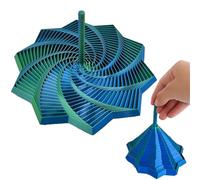 3D Printed Expanded Sensory Fidget Star - Visual Honeycomb Fidget Spinner for Stress Relief, ADHD Focus,- Durable Expand/Collapse Toy for Kids & Adults(Radiant Green,Medium)