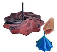 3D Printed Expanded Sensory Fidget Star - Visual Honeycomb Fidget Spinner for Stress Relief, ADHD Focus,- Durable Expand/Collapse Toy for Kids & Adults(Black-red,Large)