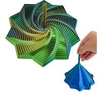 3D Printed Expanded Sensory Fidget Star - Visual Honeycomb Fidget Spinner for Stress Relief, ADHD Focus,- Durable Expand/Collapse Toy for Kids & Adults(Yellow-green-blue,X-Large)