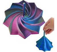 3D Printed Expanded Sensory Fidget Star - Visual Honeycomb Fidget Spinner for Stress Relief, ADHD Focus,- Durable Expand/Collapse Toy for Kids & Adults(Red-blue-green,Medium)