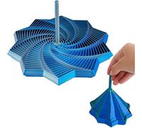 3D Printed Expanded Sensory Fidget Star - Visual Honeycomb Fidget Spinner for Stress Relief, ADHD Focus,- Durable Expand/Collapse Toy for Kids & Adults(Blue-silver,Large)