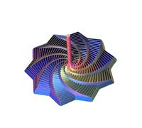 3D Printed Expanded Sensory Fidget Star with Handle, Expandable Fractal Hexagon Fidget Toy, Spiral Honeycomb Stress Relief Desk Toy for Adults & Kids, Portable PLA Relaxation Spinner (Colorful, 17cm)