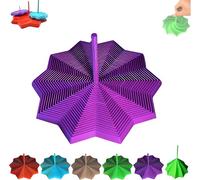3D Printed Expanding Fractal Fidget Star for Adults, Honeycomb Hexagon Spiral Desk Toy with Handle, Quiet Pleasing Click, Stress Relief Sensory Gift (Holographic, 6.89in)
