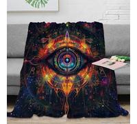 3D Printed eye art Nap Blanket Microfiber Ultra Soft Warm Bedding psychedelic spiritual All Season Blanket Anti Static for University Students Dorm Dwellers Young Adults 50x60inch(127x152cm)