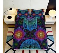 3D Printed Fairy Tale Fitted Sheet Microfiber Deep Pocket Story Mattress Fitted Cover for Bedroom Bedding Super King（200x200cm）