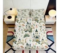 3D Printed Fairytale Castle Fitted Sheet Microfiber Deep Pocket Non-Slip Castle Mattress Fitted Cover Full Wrap Washable for Bedroom Adult Teens 140x200x25cm