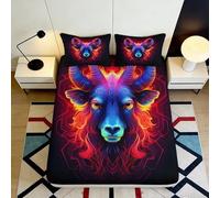 3D Printed Fantasy Cat Pattern Fitted Sheet Microfiber Deep Pocket Non-Slip Bedroom Bedding Fantasy Cat Mattress Fitted Cover for Adults Small Double（140x200cm）