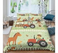 3D Printed Farm Tractor Duvet Cover, Microfiber Bedding Cover Hidden Zipper