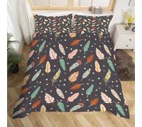 3D Printed Feather Duvet Cover King 3 Pieces 220x230cm Feather Bedding Set with Hidden Zipper Soft Microfiber Comforter Quilt Cover with 2 Pillowcase 50x75cm（style 4-3）