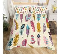 3D Printed Feather Duvet Cover Single 2 Pieces 135x200cm Feather Bedding Set with Hidden Zipper Soft Microfiber Comforter Quilt Cover with 1 Pillowcase 50x75cm（style 5-4）