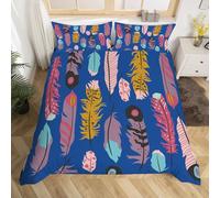 3D Printed Feather Duvet Cover Super King 3 Pieces 220x260cm Feather Bedding Set with Hidden Zipper Soft Microfiber Comforter Quilt Cover with 2 Pillowcase 50x75cm（style 4-4）