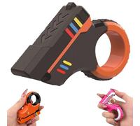 3D Printed Fidget Slider Gun, Stress Relief EDC Gyro Finger Toy, Black Orange