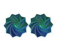 3D Printed Fidget Spinner Star with Handle, 2 Pcs Medium Size | Office Desk Sensory Toy for Stress Relief & Focus Enhancement. (Silk Basket Purple)