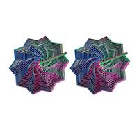 3D Printed Fidget Spinner Star with Handle, 2 Pcs Medium Size | Office Desk Sensory Toy for Stress Relief & Focus Enhancement. (Colorful No.2)