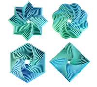 3D Printed Fidget Spiral Hexagon Toys, Expandable Hexagonal Fidget Toy, 3D Printed Hexagon Fidgets Spinner Creative Spiral Sensory Toy Stress Relief Toys for Adults & Teens (Green)