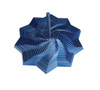 3D Printed Fidget Star - Sensory Stress Relief Toy,Expanded Fractal Design Focus & Anxiety Relief, PLA Material(11.5cm-Blue Silver)