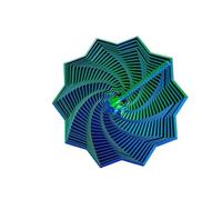 3D Printed Fidget Star - Sensory Stress Relief Toy,Expanded Fractal Design Focus & Anxiety Relief, PLA Material(11.5cm-Blue Green)
