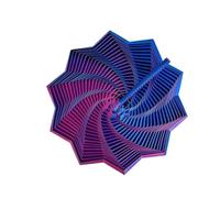 3D Printed Fidget Star - Sensory Stress Relief Toy,Expanded Fractal Design Focus & Anxiety Relief, PLA Material(11.5cm-Blue Purple)