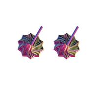 3D Printed Fidget Toy, 2Pcs Fractal Sensory Fidget Star with Handle, Hexagonal Decompression Satisfying Click Sound & Hexagon Design for Office Desks As a Stress-Relief