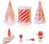 3D Printed Fidget Toy, 3Pcs 3D Printed Spiral Cone Fidget Toy, Spiral Cone Toys Set Pyramid Passthrough Sculpture for Home Office Desk Decor Souvenir Gift