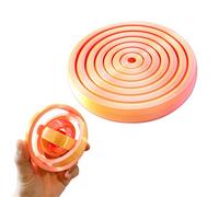 3D Printed Fidget Toy for Adults & Kids - Steampunk Interstellar Sphere with 360° Rotation, Stress Relief Desk Toy, PLA Spiral Galaxy Spinner (9.5cm) for Office & Home Use (Orange)