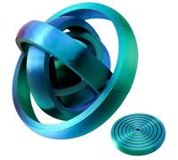 3D Printed Fidget Toy for Adults & Kids - Steampunk Interstellar Sphere with 360° Rotation, Stress Relief Desk Toy, PLA Spiral Galaxy Spinner (9.5cm) for Office & Home Use (Green)
