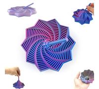 3D Printed Fidget Toy,Fractal Sensory Fidget Star with Handle,Hexagonal Decompression Satisfying Click Sound & Hexagon Design for Office Desks As a Stress-Relief (Blue)